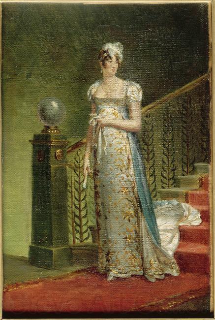 Francois Gerard Portrait of Caroline Murat descending the staircase of Elysee Palace Spain oil painting art